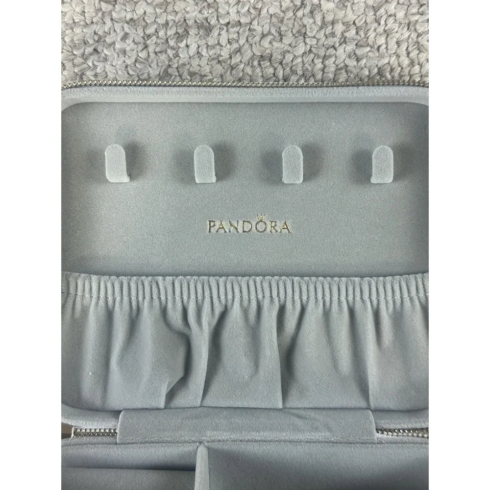 Pandora Jewelry Box Organizer Case Floral Pattern Earrings Gold Silver Bracelet